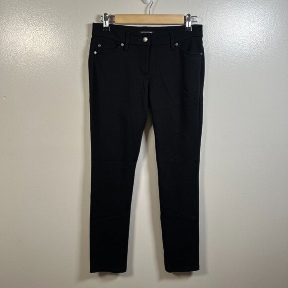 Eileen Fisher Pants Size 6 Petite Black Stretch Straight Leg Work Travel Minimal - Picture 1 of 9